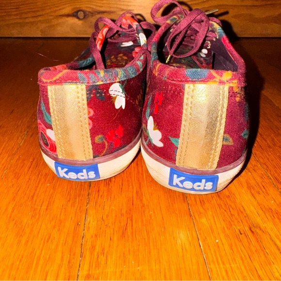 Keds X Rifle Paper Co Red Velvet Floral Garden Sneakers Excellent condition - Picture 6 of 7